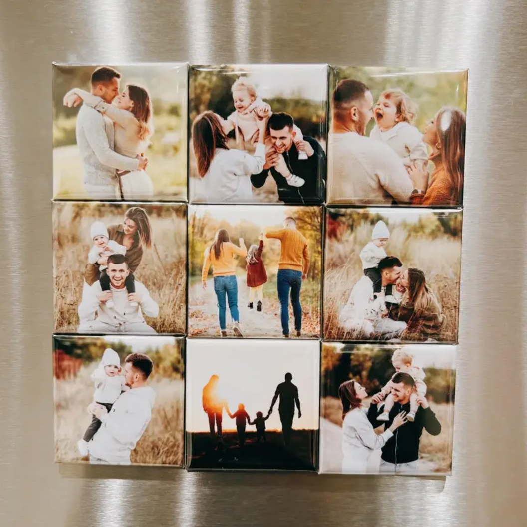 Custom Photo Magnets – 9‑Piece Set